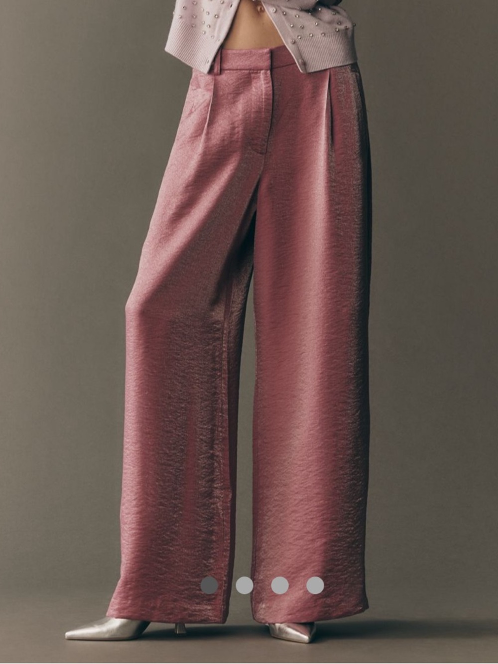 Maeve Shimmered Wide Leg Trousers Pants Size 0 NWT Orchid